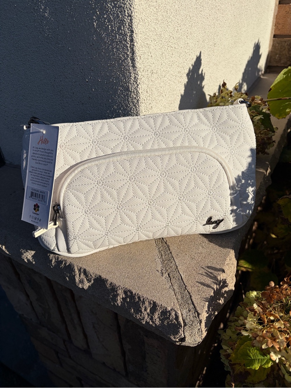 NWT Lug Flyer Matte Luxe VL Convertible Crossbody Bag in white